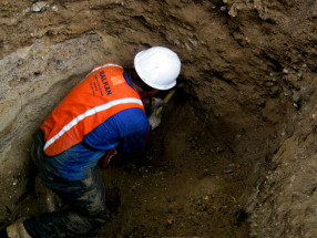 excavation work making a tunnel