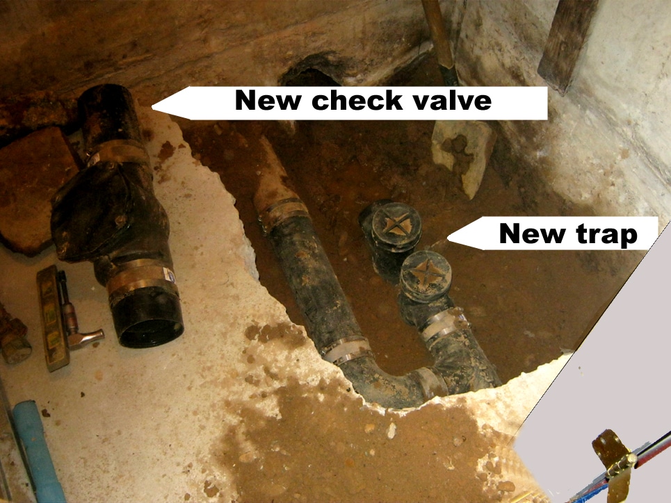 sewer trap basement queens flooding expert repair twocol cured