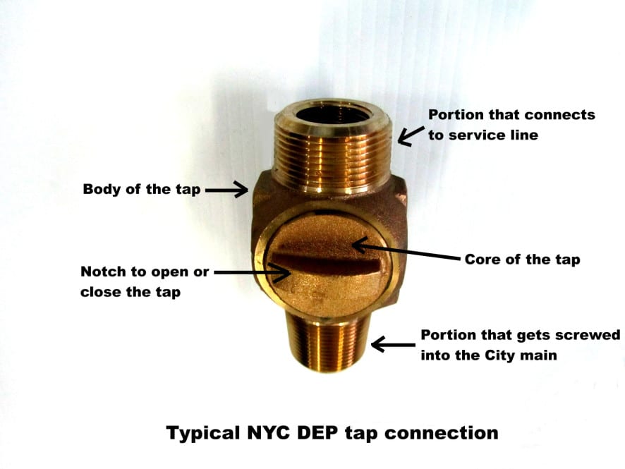 NYC tap connection wet tap connection