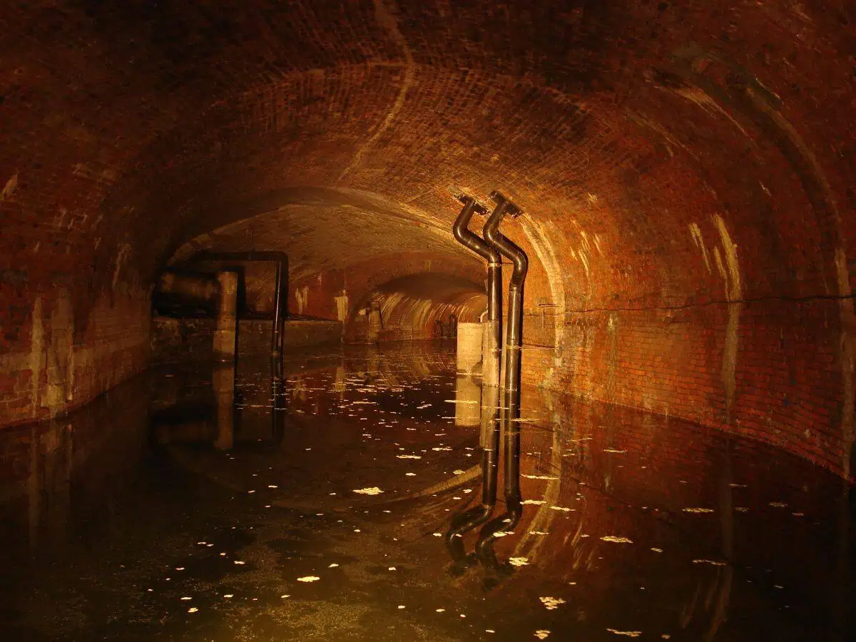 What Is The Purpose of Sewer Systems 1 tunnel with pipes and water