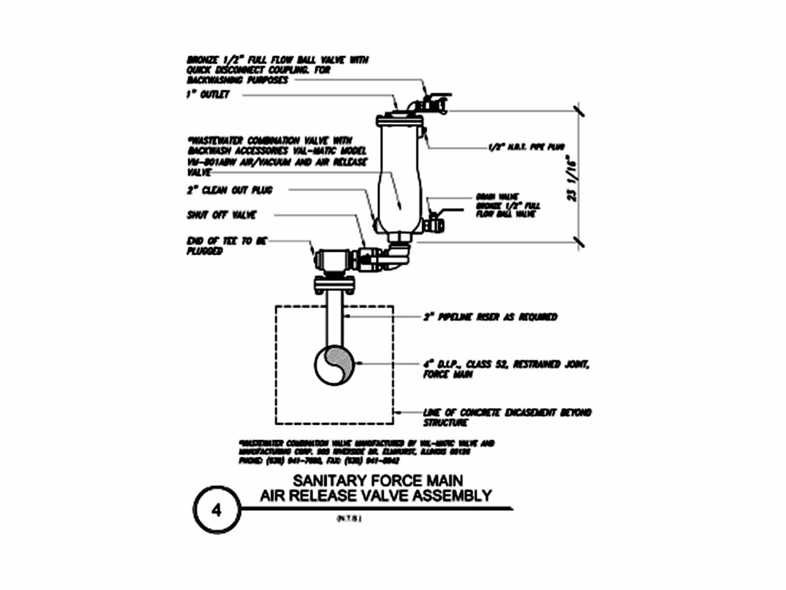 force sewer main release valve