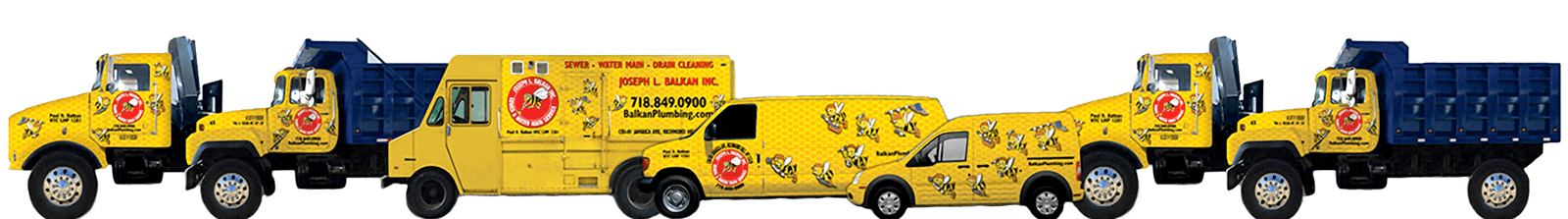 fleet of yellow vans