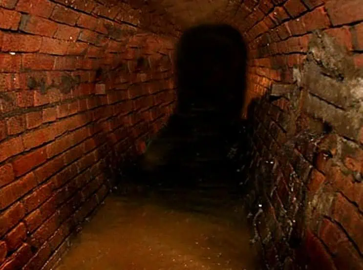 Old red brick NYC sewer.