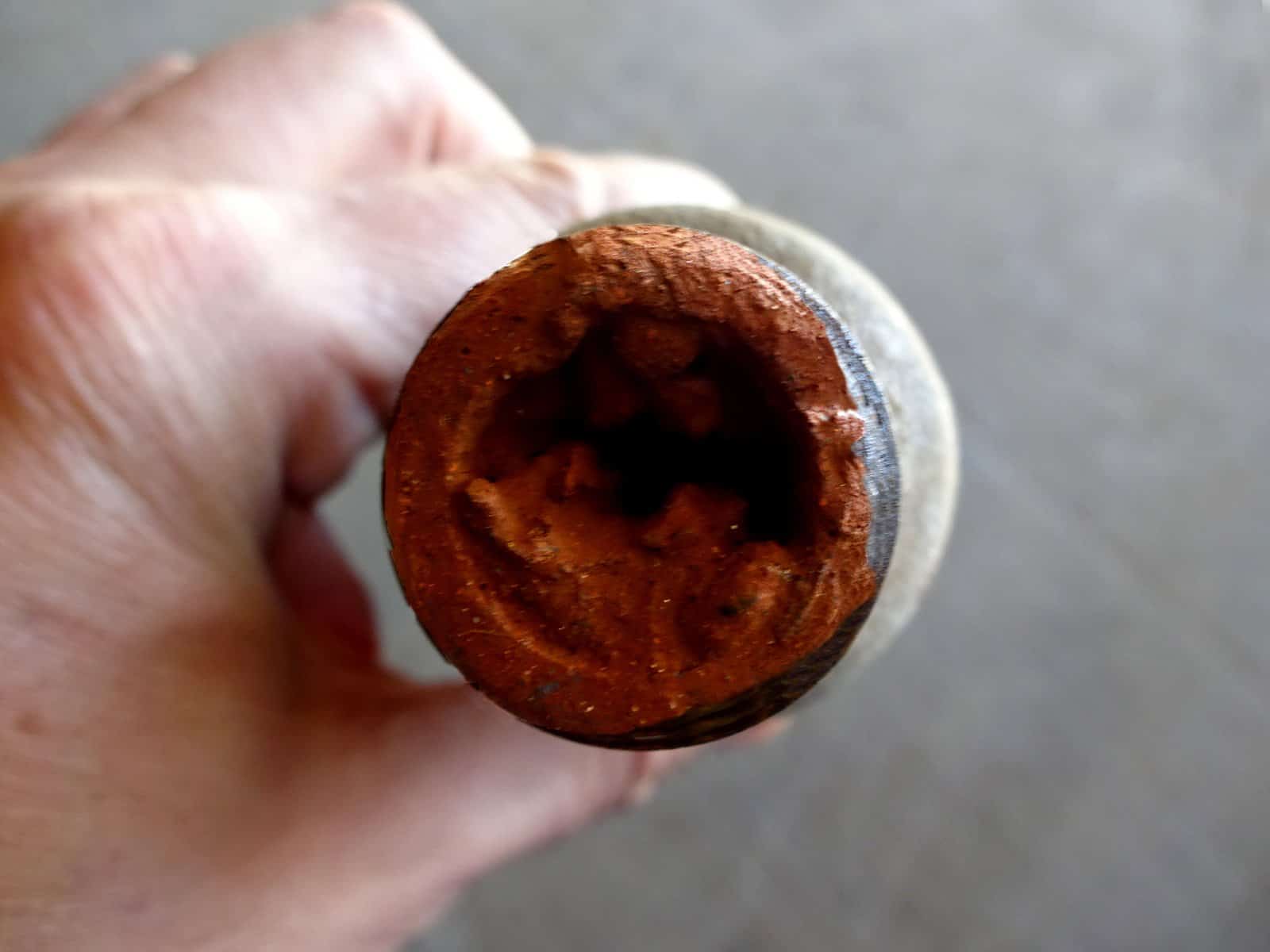 Galvanized pipe fitting that caused a clogged water main.