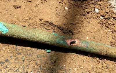 Copper Pipe Electrolysis Corrosion Causes Water Service Line Leak