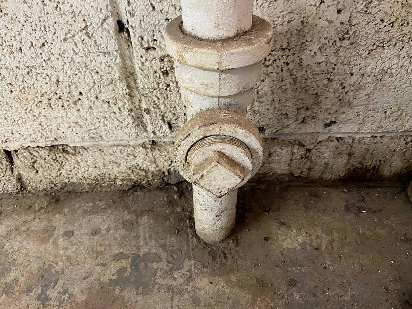 A house drain stack clean-out plug.