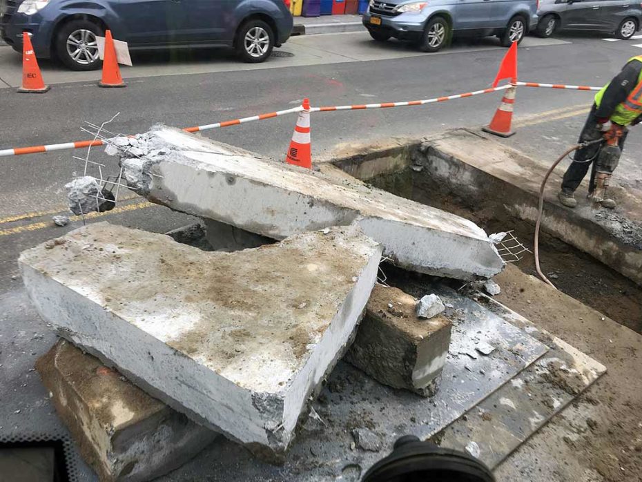 Flushing Sewer Break Removed Road Sections