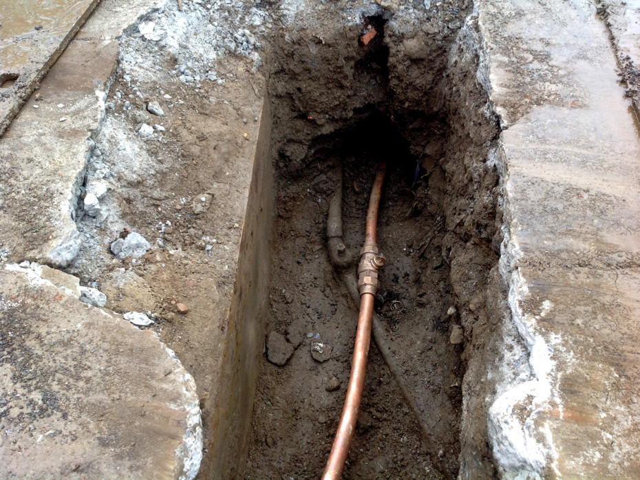 main water line leak