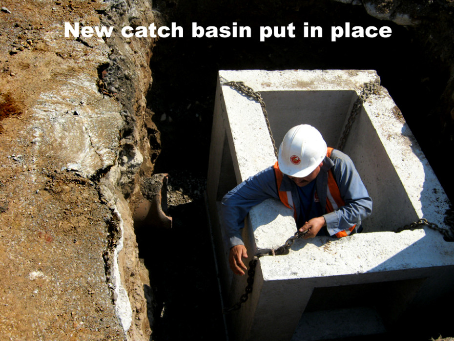 new catch basin in place drain system