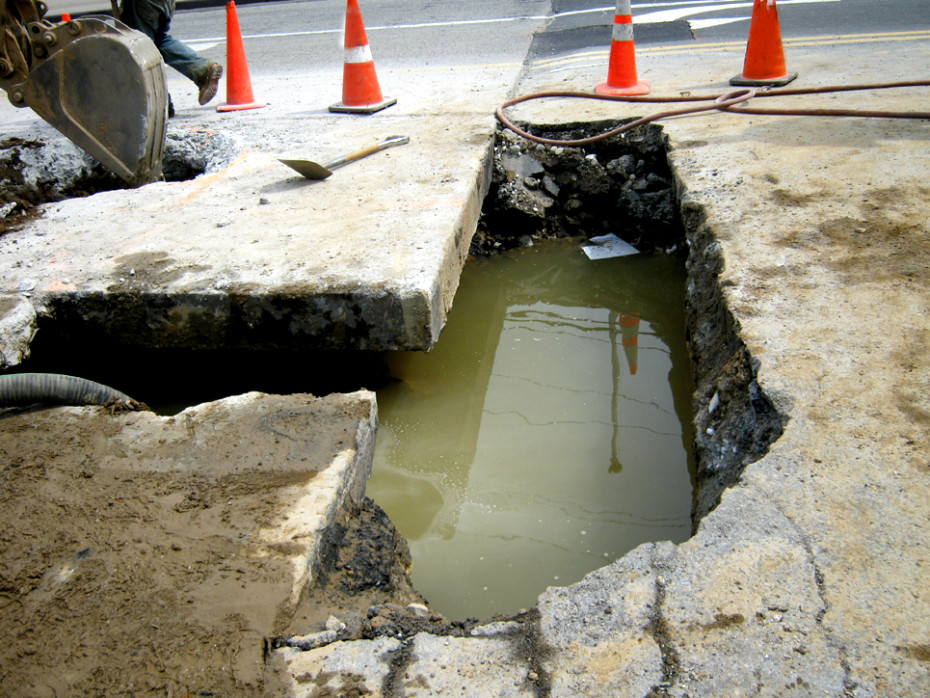 water line leak