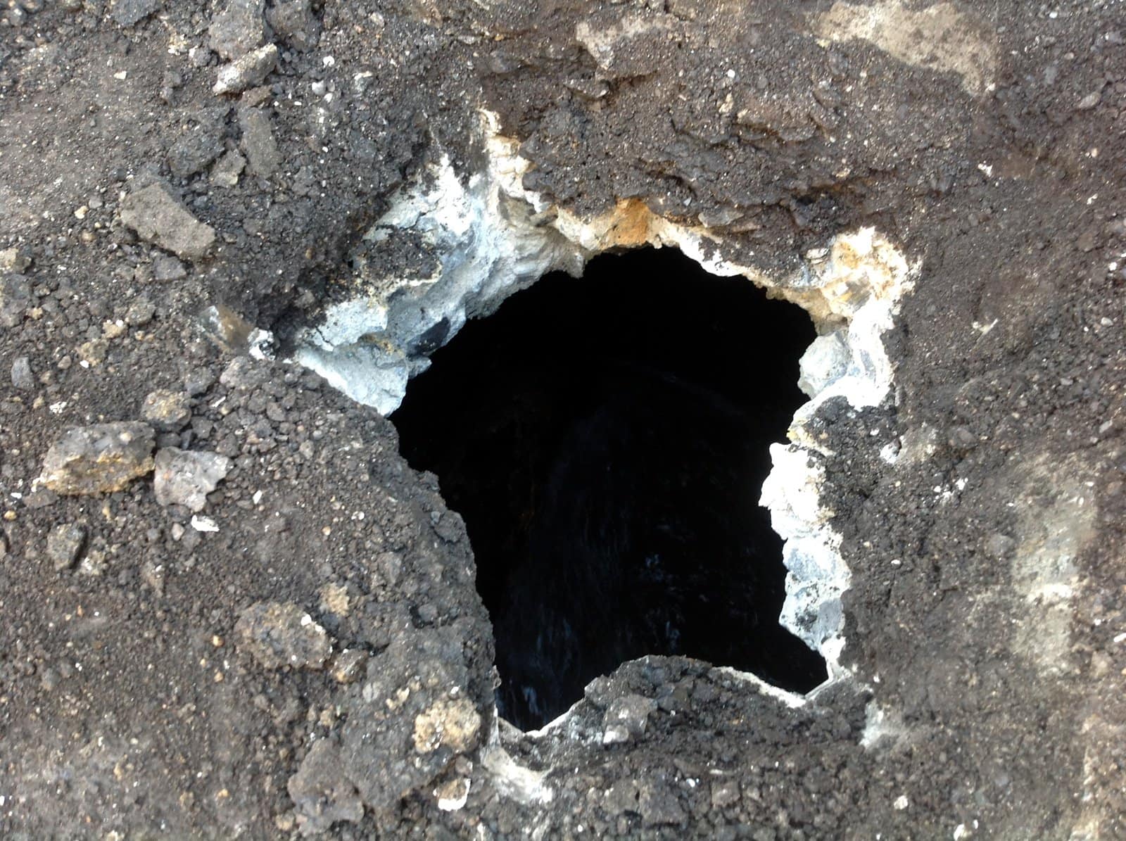 Sinkholes in NYC: Example of a roadway sinkhole.