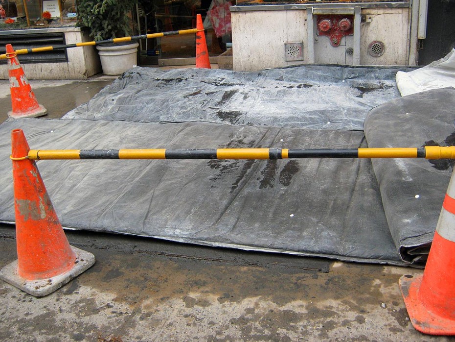 wintertime repair concrete curing blankets